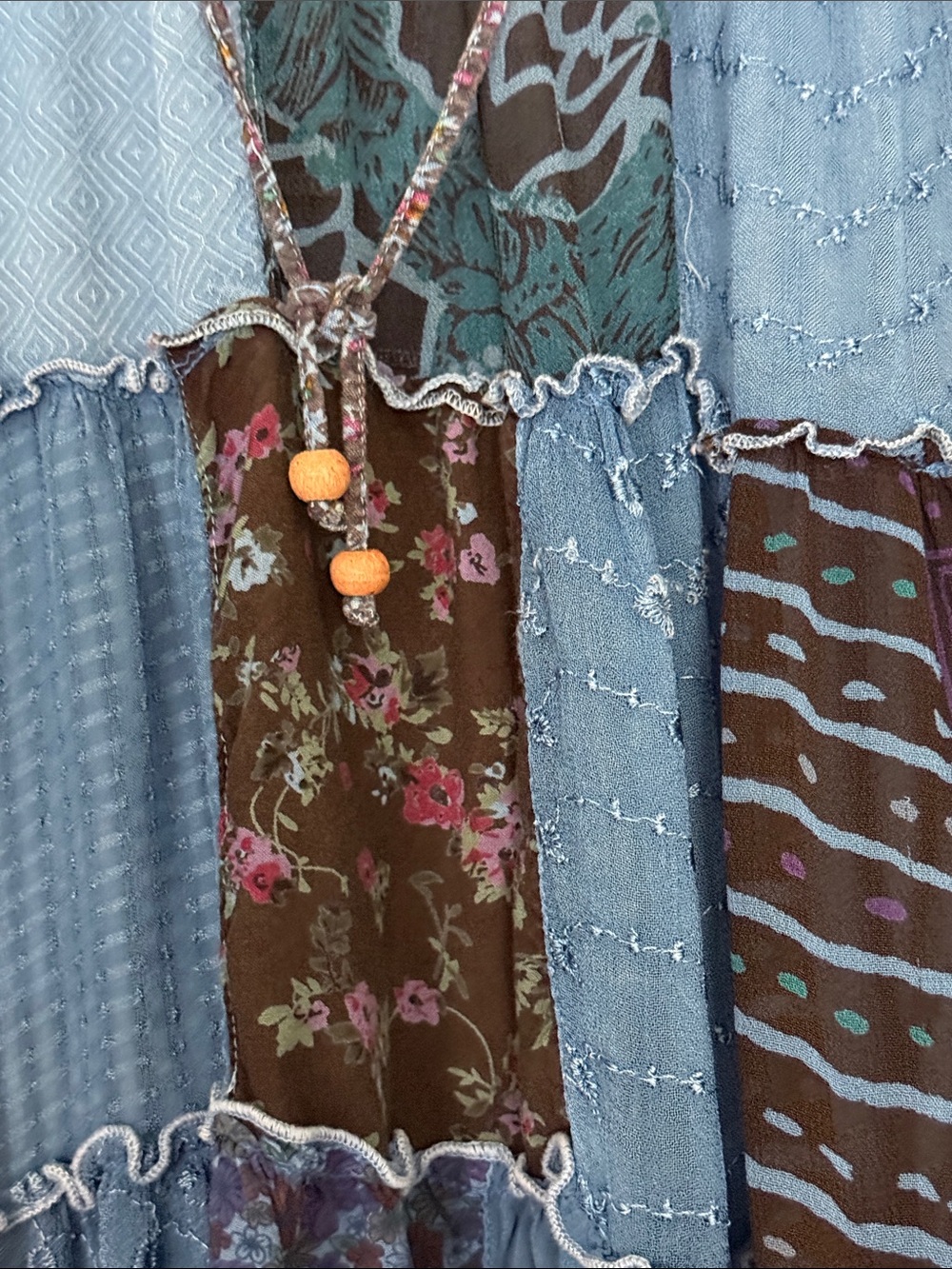 Young Threads Blue Patchwork Peasant Tunic - Picture 4 of 9